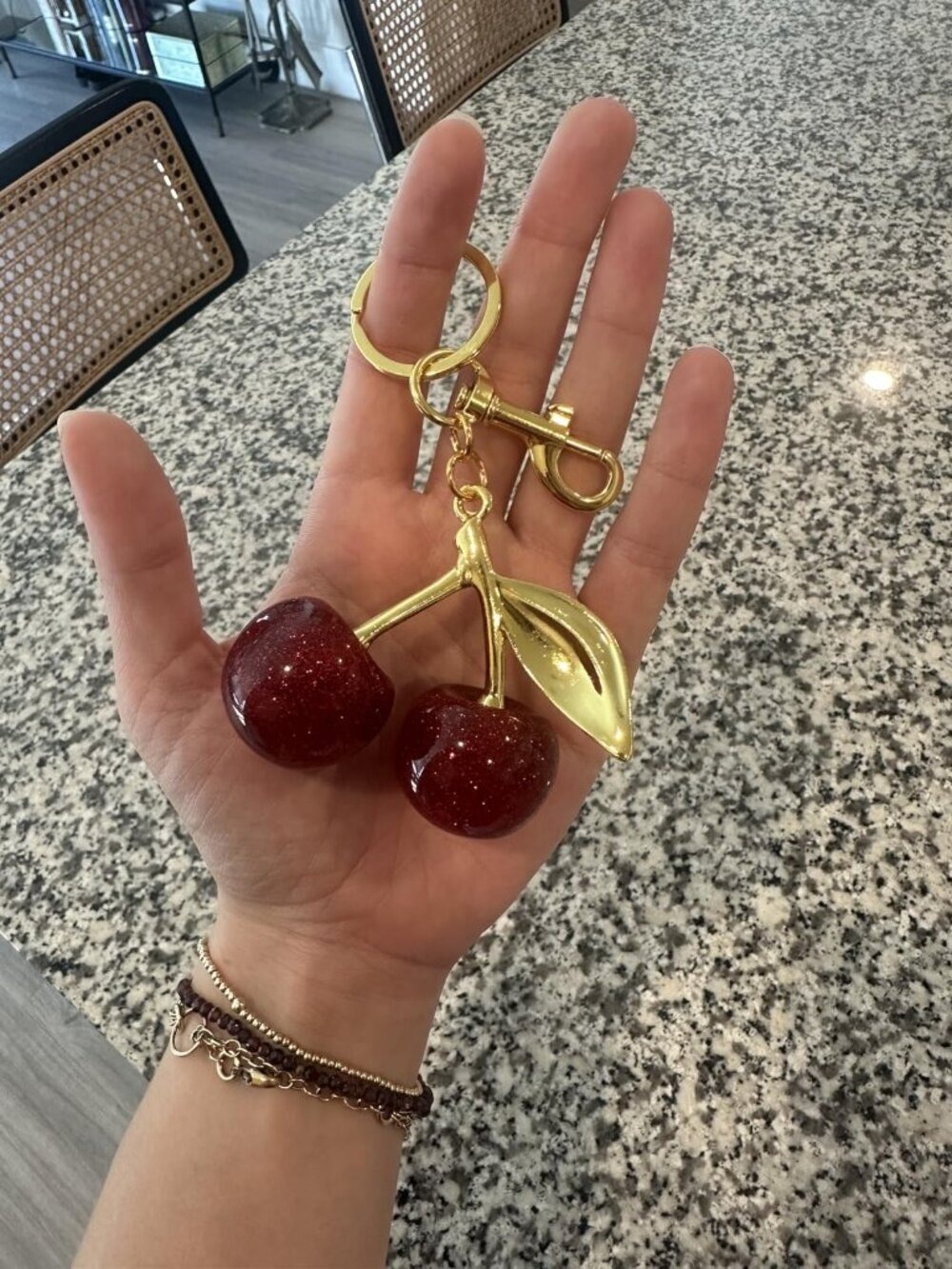 Cherry Keychain Bag Charm for Purses–Cute Keyring Accessories for Women